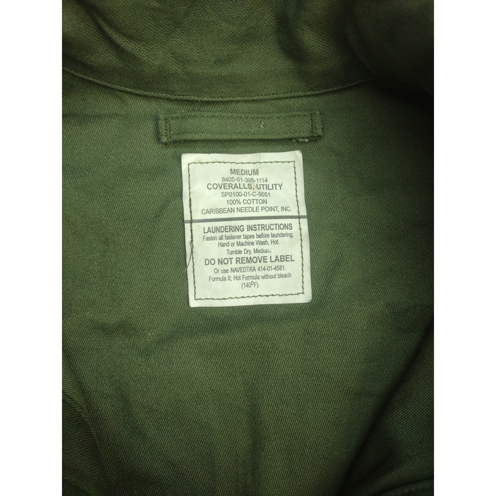 Caribbean Needle Point Coveralls Mens Medium Green Military Uniform VTG USAF - Picture 16 of 16